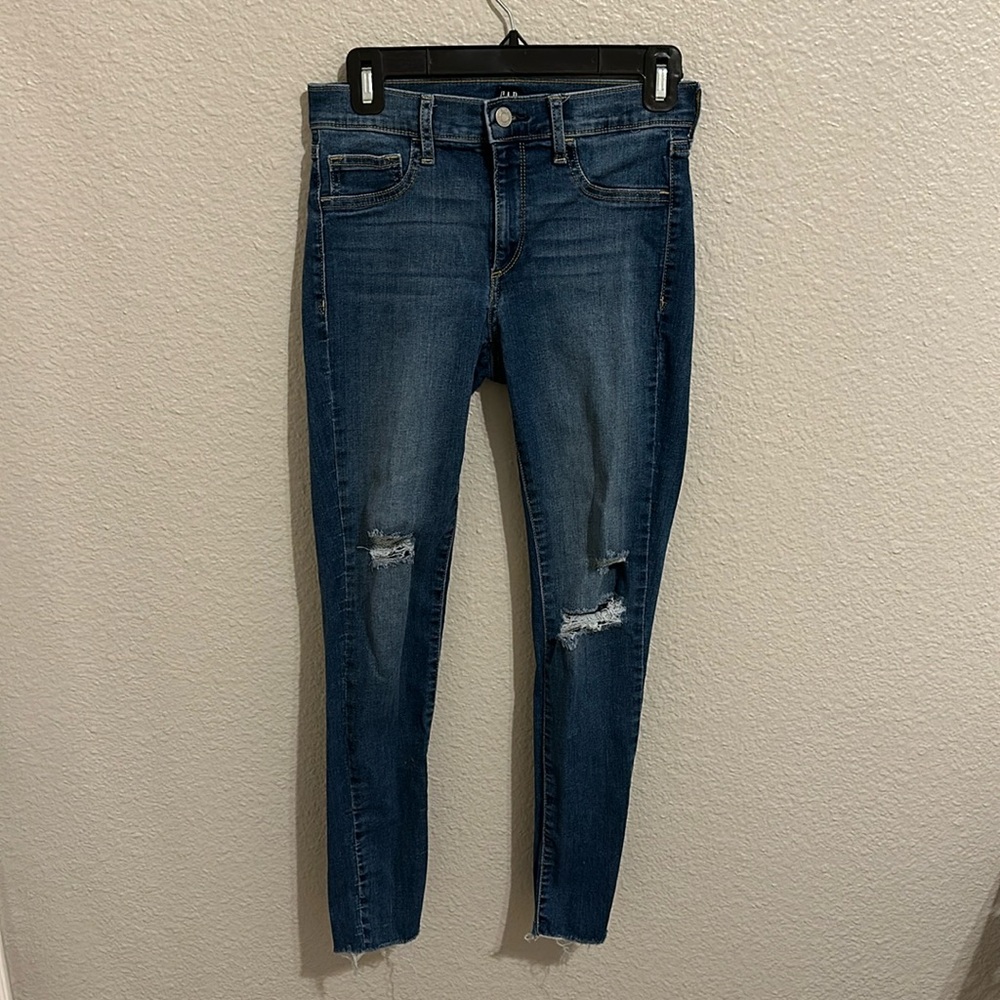 Size 27. Ripped jeans. Gap denim